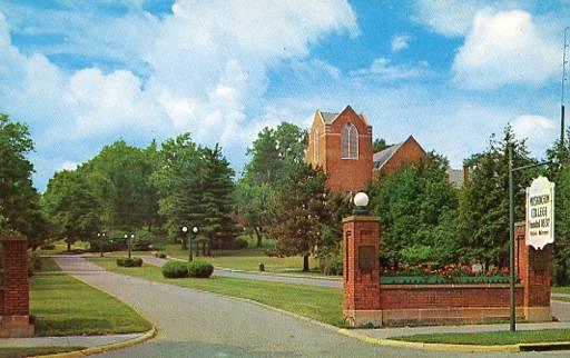 OH - New Concord, Muskingum College Entrance and College Drive Presbytarian C...