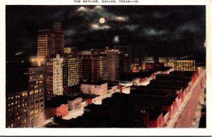 Texas Dallas Skyline At Night