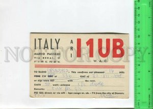 467015 1948 year Italy Florence radio QSL card to USSR