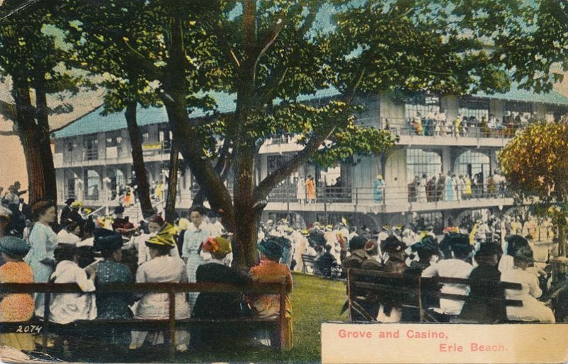 Grove and Casino at Erie Beach - Ontario, Canada - pm 1917 - DB