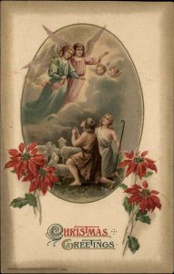Winsch Christmas Christianity Angels Appear to Shepherds c1910 Postcard
