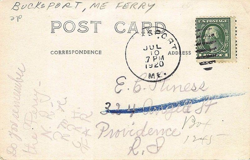 Bucksport ME Prospect Ferry Landing Note Cars on Ferry RPPC Postcard