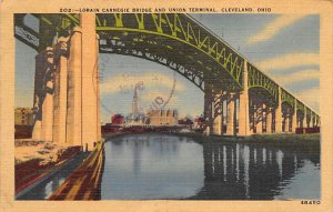 Lorain Carnegie Bridge, Union Terminal Cleveland, Ohio OH