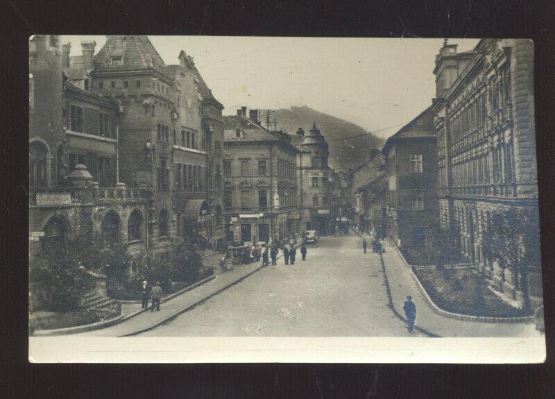 RPPC CALZA YUGOSLAVIA SLOVENIA DOWNTOWN STREET SCENE REAL PHOTO POSTCARD