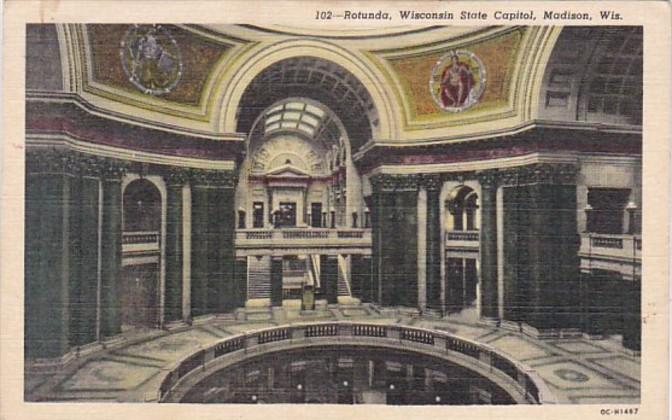 Wisconsin Madison State Capitol Rotunda Curteich