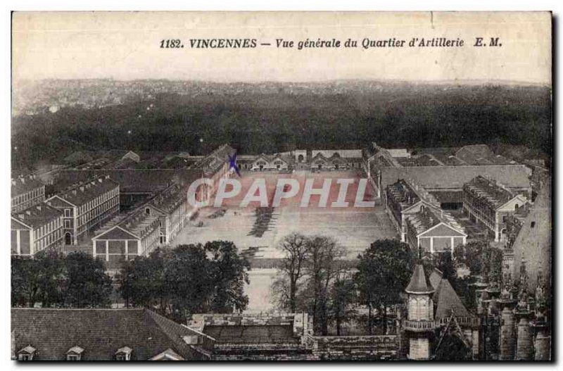 Old Postcard Vincennes General view of the Artillery Quarter