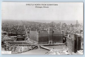 Chicago Illinois IL Postcard RPPC Photo Directly North From Downtown 1956 Posted