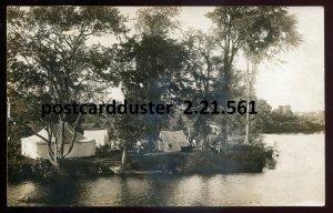 h133 - Postmark HANOVER Ontario 1909 Summer Camp. Real Photo Postcard