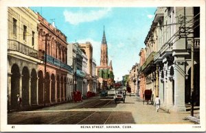 Postcard Reina Street in Havana, Cuba