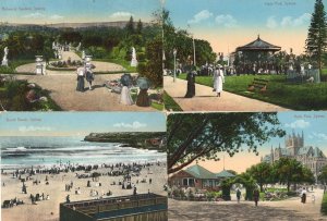 Hyde Park Bondi Beach Botanical Gardens Sydney 4x Old Postcard s