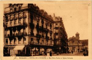 CPA AK GRENOBLE Hotel de l'Europe Rue Felix-Poulat et Église St-Louis (655064)