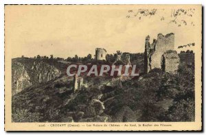 Postcard Old Creuse Crozant the Castle Ruins Basically the Rock of Spinners