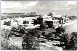 c1940s Chicago, IL RPPC Museum of Science Real Photo Postcard Old World Bldg A92