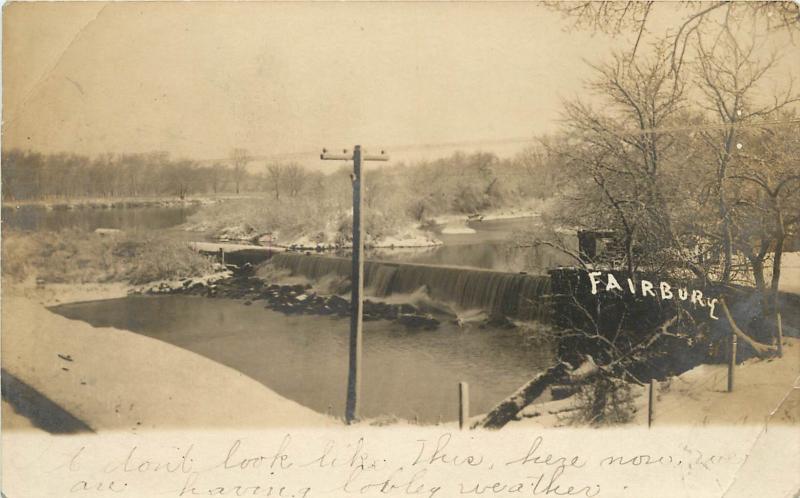 RPPC Postcard Little Blue River FairBury NE Jefferson County, Nebraska