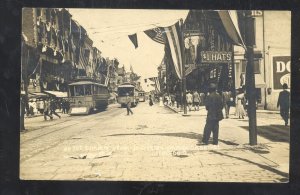 RPPC TOLEDO OHIO DOWNTOWN WAMBA CARNIVAL TROLLEY CAR REAL PHOTO POSTCARD