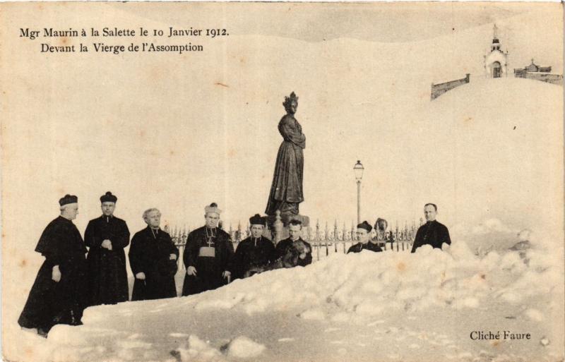 CPA Mgr Maurin a la SALETTE 10 Janvier 1912 Devant la Vierge de l'As (391928)