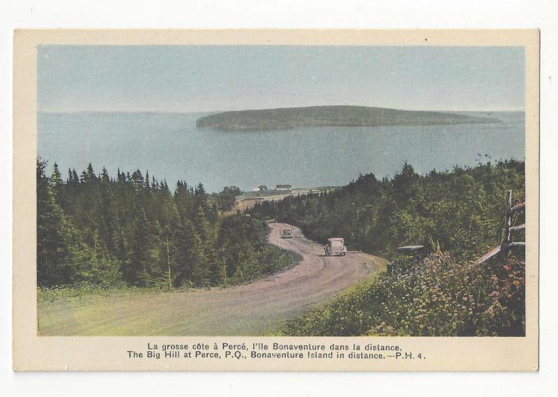 Canada The Big Hill Perce Quebec Bonaventure Island Vtg Henderson Postcard