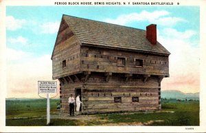 New York Bemis Heights Saratoga Battlefield Period Block House Curteich