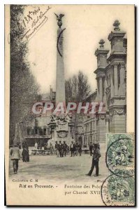 Old Postcard Aix en Provence Preachers Fountain by Chastel