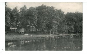 PA - Easton. Island Park, Boat Landing ca 1911
