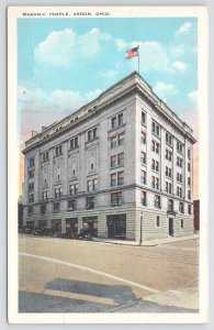 Akron Ohio~Front of Masonic Temple On E Mill~Vintage Postcard