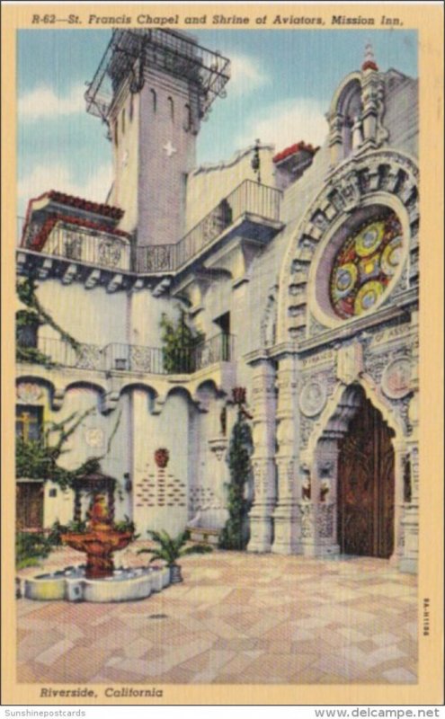 California Riverside Mission Inn St Francis Chapel and Shrine Of Aviators Cur...