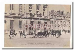 Visit SML Aphonse XIII Paris Old Postcard Versailles Arrival car king