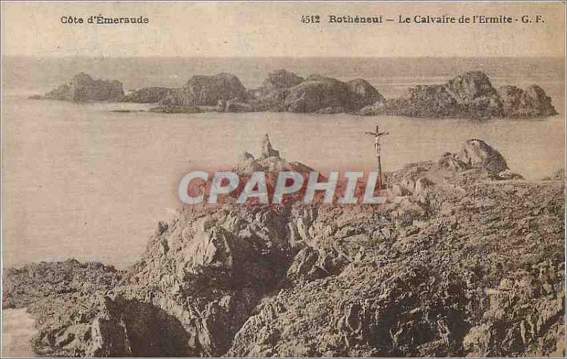 Postcard Old Rotheneuf Calvary Hermit Emerald Coast Christ