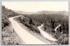 CA Switchback On The Redwood Highway Giants Pass And Crescent City Postcard X21