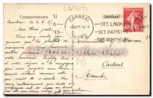 Old Postcard Cambrai monument Blriot