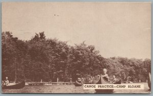 LAKEVILLE CT CAMP SLOANE CANOE PRACTICE ANTQUE POSTCARD