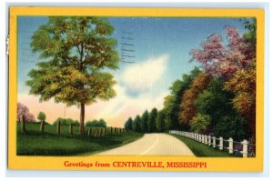 Greetings From Centreville MS Mississippi Postcard (DU18)