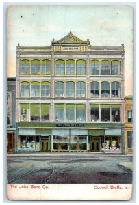 c1909 Front View John Beno Co Building Council Bluffs Iowa IA Vintage Postcard