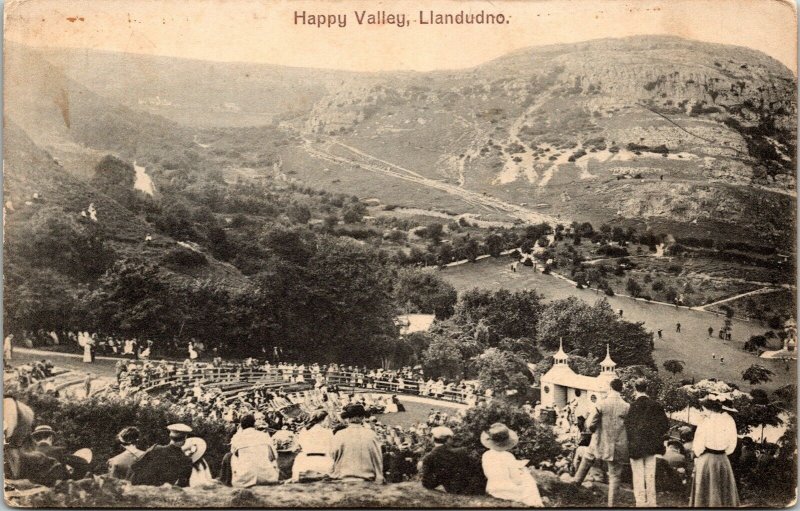 Happy Valley Llandudno Antique Postcard DB UNP WOB Note Germany 