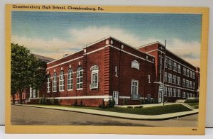 Chambersburg Pa High School Linen Era Postcard D10