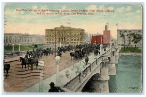 Fort Des Moines Military Crossing Locust Street Bridge Des Moines IA Postcard