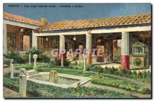 Old Postcard Pompei Casa Degli Amorini Dorati Peristillo E Portico