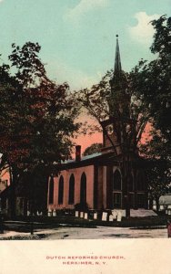 Vintage Postcard Dutch Reformed Church Herkimer New York Utica Paper Co. Pub. NY