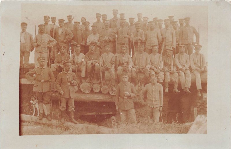 US19 Europe scene during Great War WW1 1918 company photo postcard feldpost
