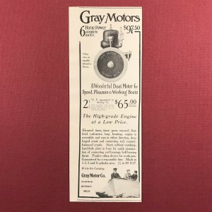 Gray Motors Co. Detroit, Michigan Original 1907 Print Ad 2V1-32 