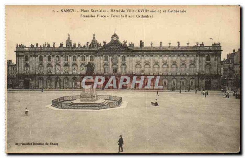 Nancy Place Stanislas Postcard Old City Hall and Cathedral