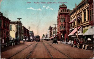 Postcard Fourth Street in Santa Ana, California