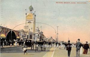 Boulevard Revere Beach, MA, USA 1908 light postal marking on front