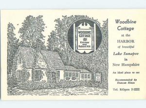 Unused 1950's WOODBINE COTTAGE RESTAURANT Lake Sunapee New Hampshire NH B9259
