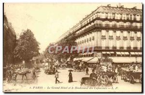 Paris - 2 Boulevard des Capucines and Grand Hotel - Old Postcard