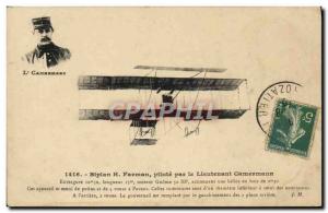 Old Postcard Jet Aviation Biplane H Farman driver by Lieutenant Camermann