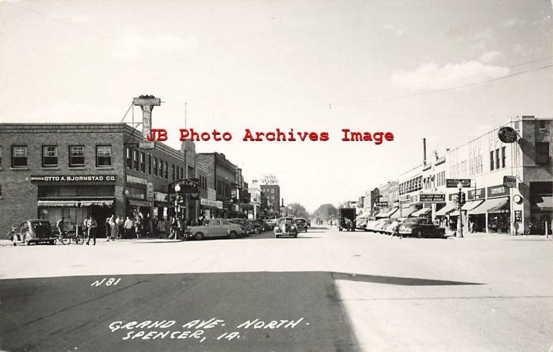 329931-Iowa, Spencer, RPPC, Grand Avenue North, Business Section, Photo No N81