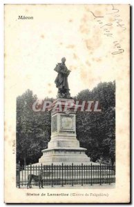 Macon - Statue Lamartine - Dog Postcard Old