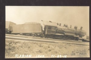 RPPC MARION IOWA 1916 RAILROAD TRAIN WRECK DISASTER REAL PHOTO POSTCARD