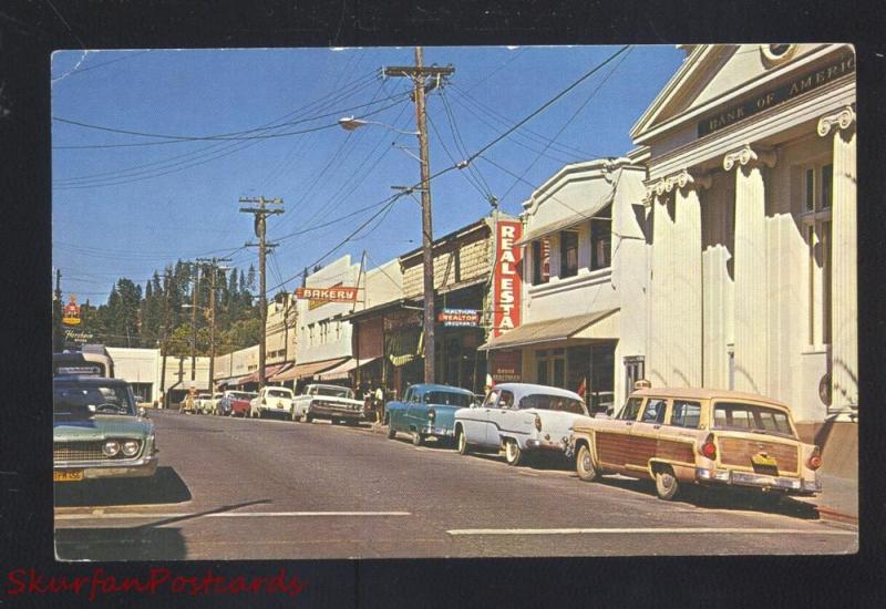 GRASS VALLEY CALIFORNIA DOWNTOWN STREET SCENE CARS WOODY 